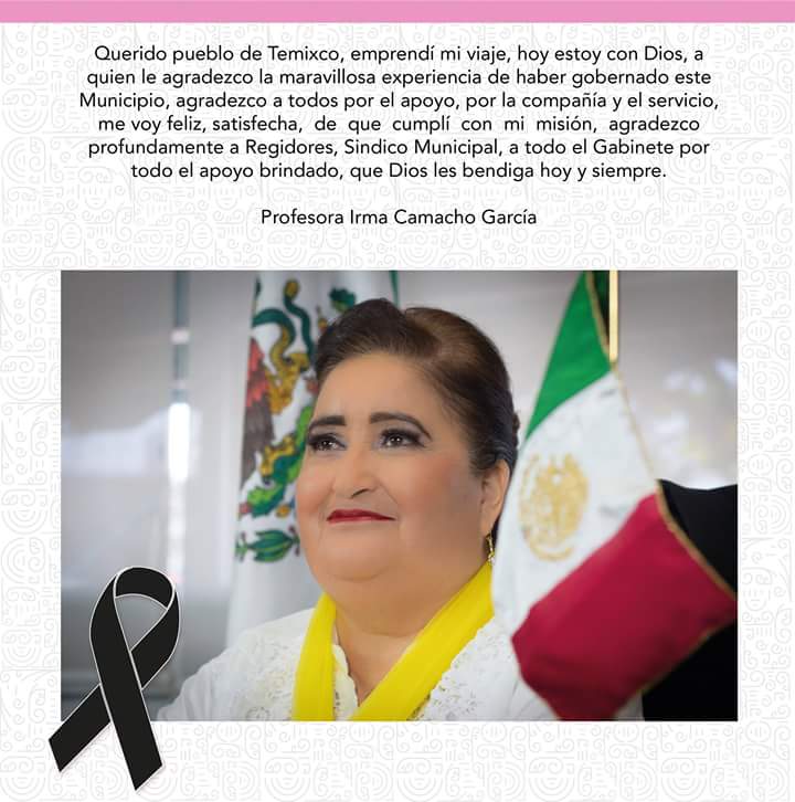 ItzelChavezS's tweet photo. Confirman fallecimiento por medio de pagina de face. #Temixco @MegapolisMx @Radiologico @Polo_NietoA https://t.co/0eU6KtKoPY