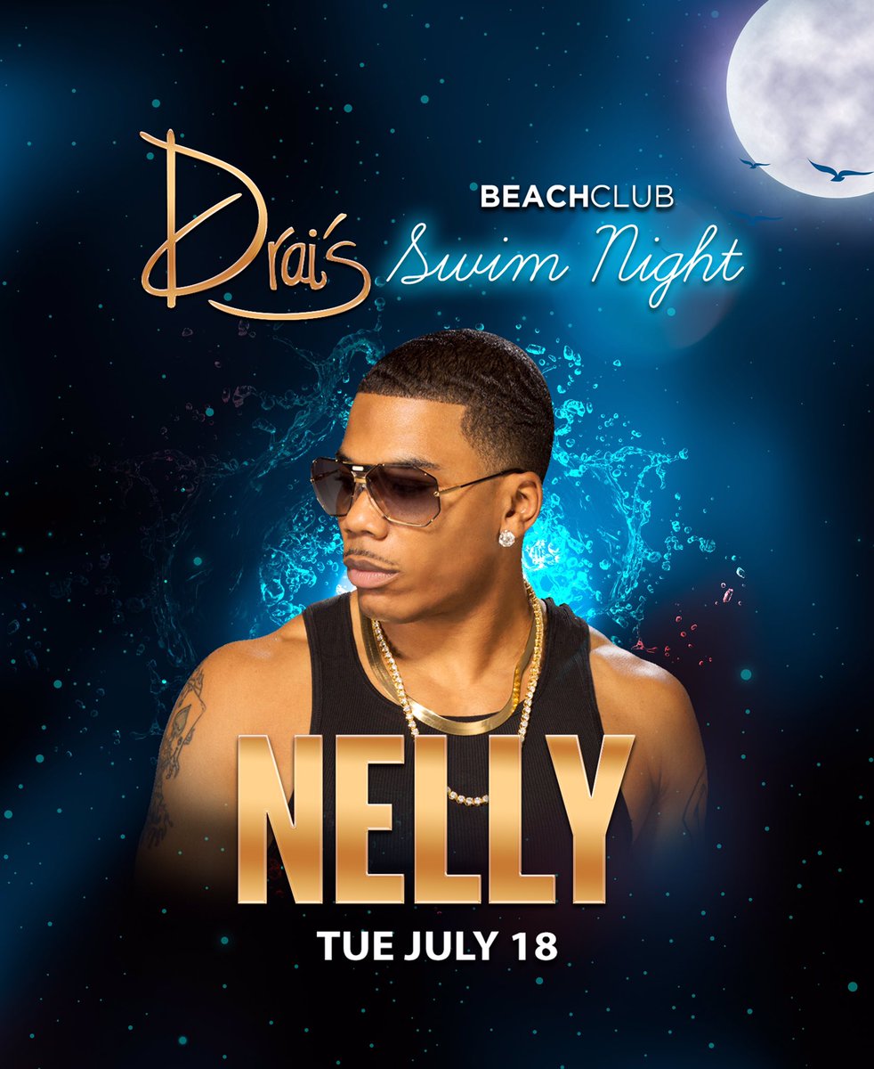 DraisLV's tweet photo. Come party w/ us under the stars tonight w/ rap legend @Nelly_Mo LIVE IN CONCERT for SWIM NIGHT!  Get your tickets now! #DraisLV #Nelly https://t.co/RZbxcR6ISs