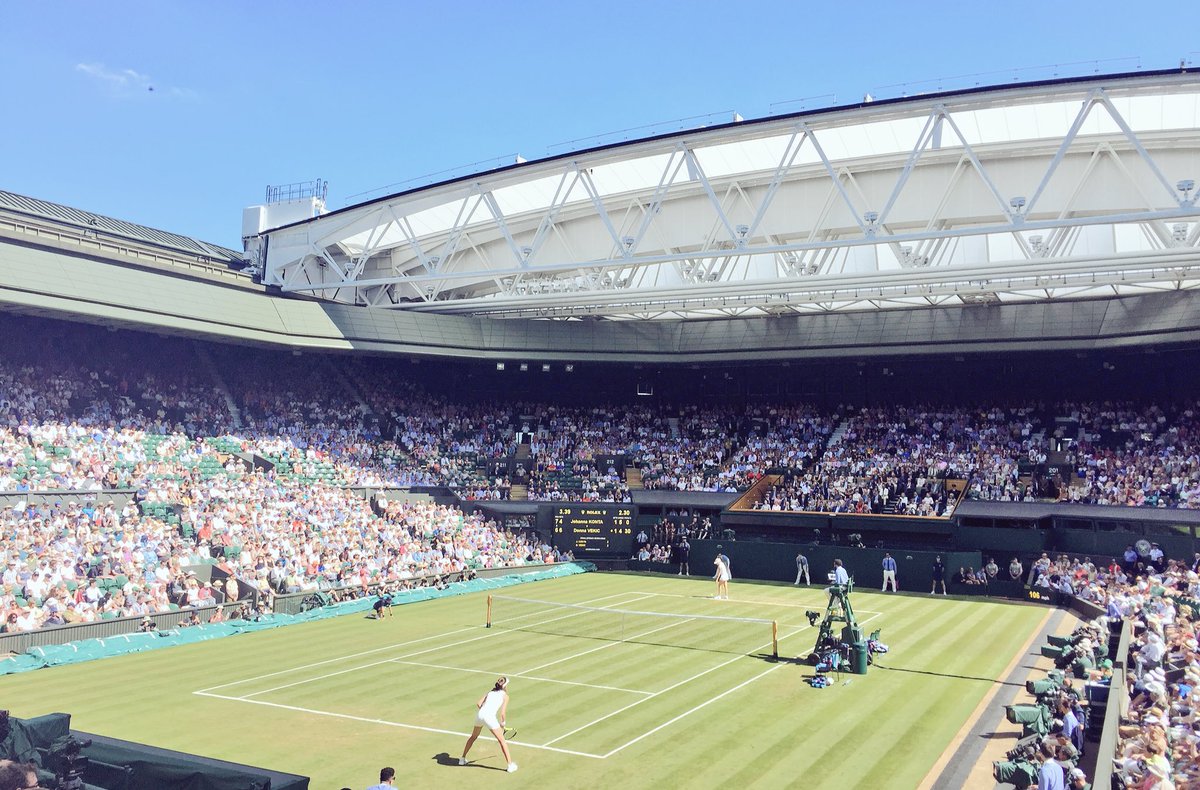 Carlitostennis's tweet photo. Was this the match of @Wimbledon 17? @DonnaVekic v @JoKonta91. Epic match on a beautiful summer's day #Wimbeldon2017 #tennis #wta #wimbledon https://t.co/Jrj7tZD0gt