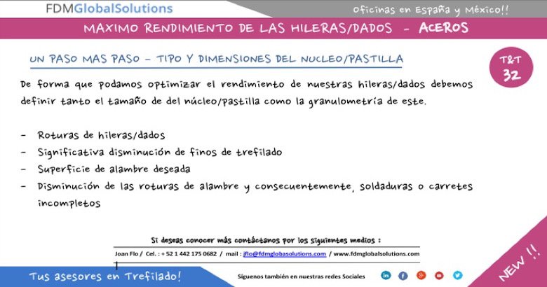 fdmglobal's tweet photo. T&amp;T Aceros - Estirado en Seco. FDM Global Solutions, tus asesores en Trefilado.

#cable #trefilado #DrFlorinsky https://t.co/J2rMLM76xV