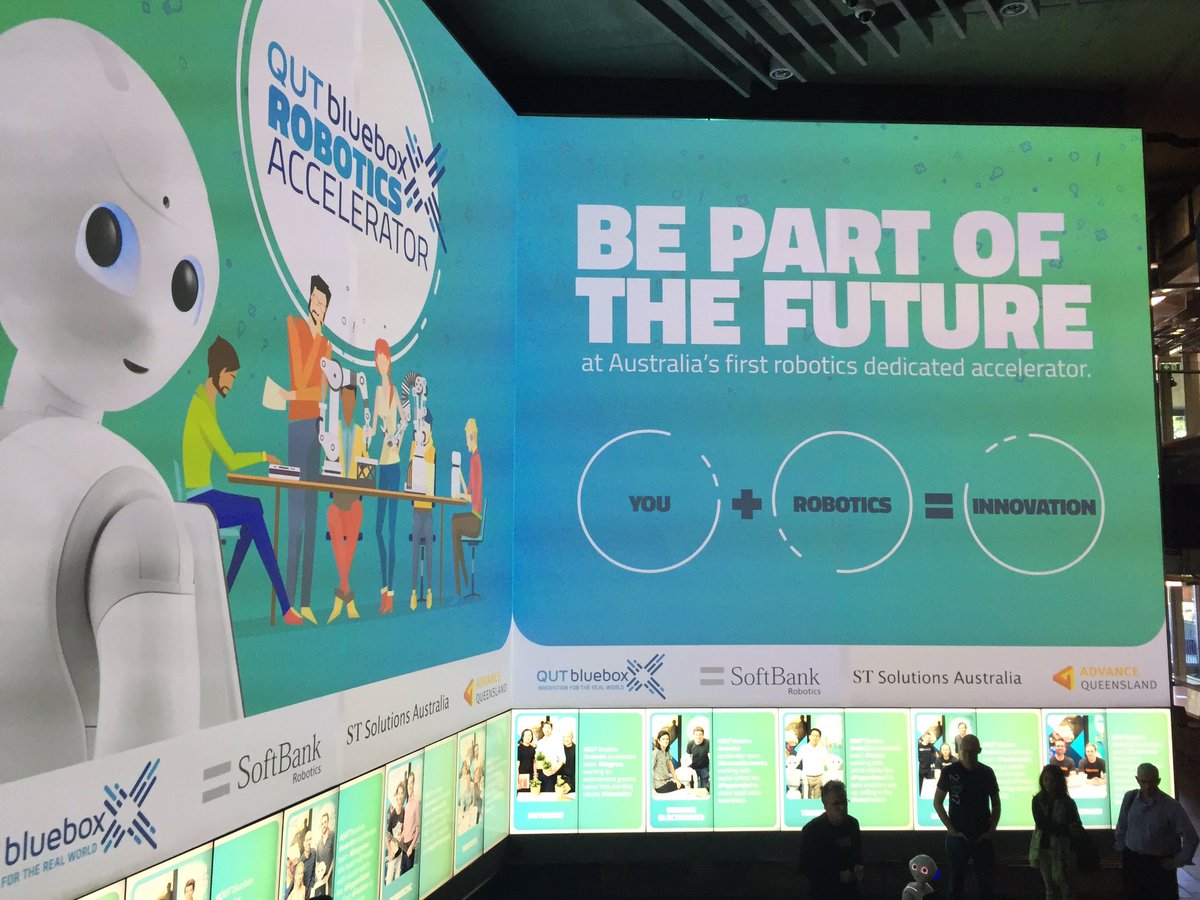 brentwattsau's tweet image. Great to officially launch the #QUTbluebox #robotics Accelerator with 10 startup teams @qutbluebox @qut @SoftBank @AdvanceQld