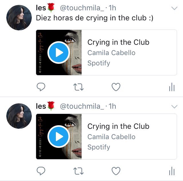 moonmimila's tweet photo. Reto2: Compartir el link de spotify 7 veces en Twitter que
#CryingInTheClubTheGame https://t.co/d59mVAVo9P