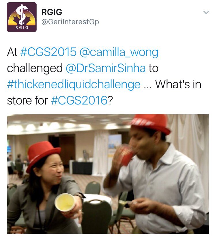 AGardhouse's tweet photo. @CanGeriSoc recall the #thickenedliquidchallenge circa #CGS2015 w/ @GeriInterestGp @camilla_wong @DrSamirSinha #liquidfail https://t.co/9XP2TdH1aL
