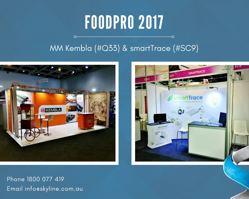 SkylineAust's tweet photo. Last day of #Foodpro! Catch #MMKembla & #smartTrace there today. For #tradeshowbooths big or small, Contact Skyline @ info@skyline.com.au. https://t.co/nyqn0z0NJ9