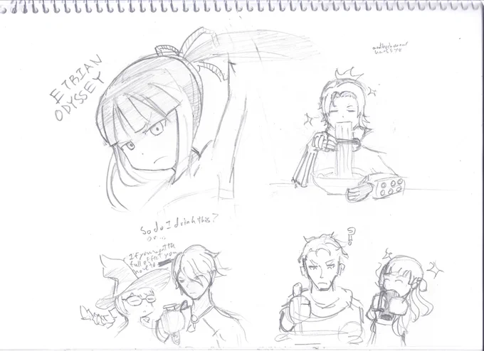 Etrian Odyssey sketches 