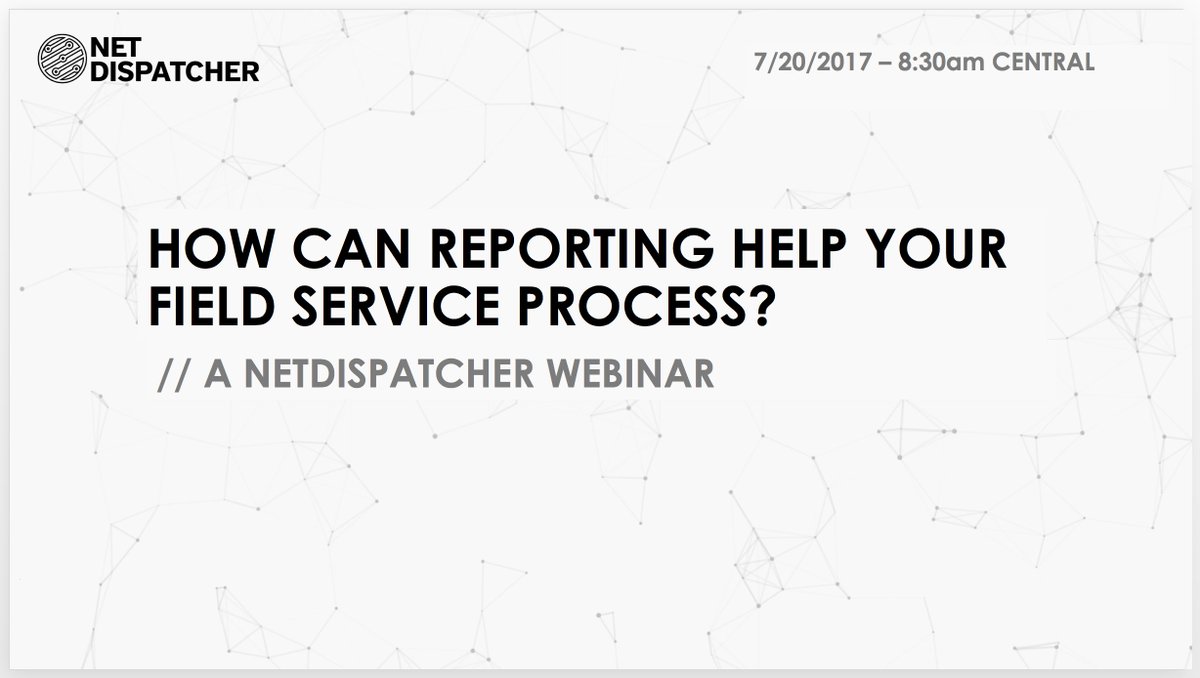 NetDispatcher's tweet image. WEBINAR: Join us for Thursday 8:30am, when we explore reporting capabilities in NetDispatcher: goo.gl/6MRrmL