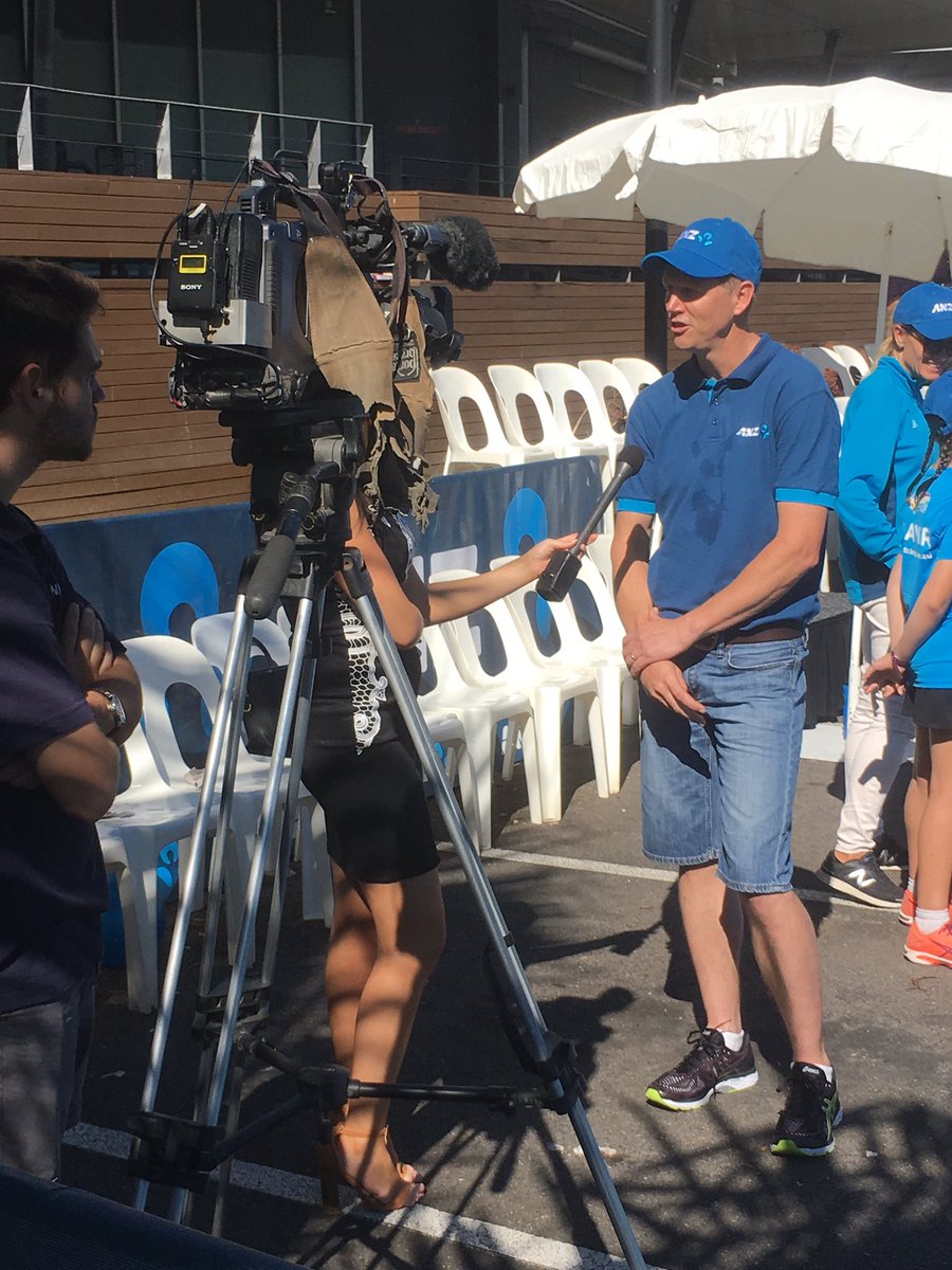 jamests1011's tweet photo. Brekky done and now the fun stuff.  @JSchrale first interview before a beating by @DylanAlcott #ANZ Pop up #Tennis at #Cairns https://t.co/YKeOSbWX8z