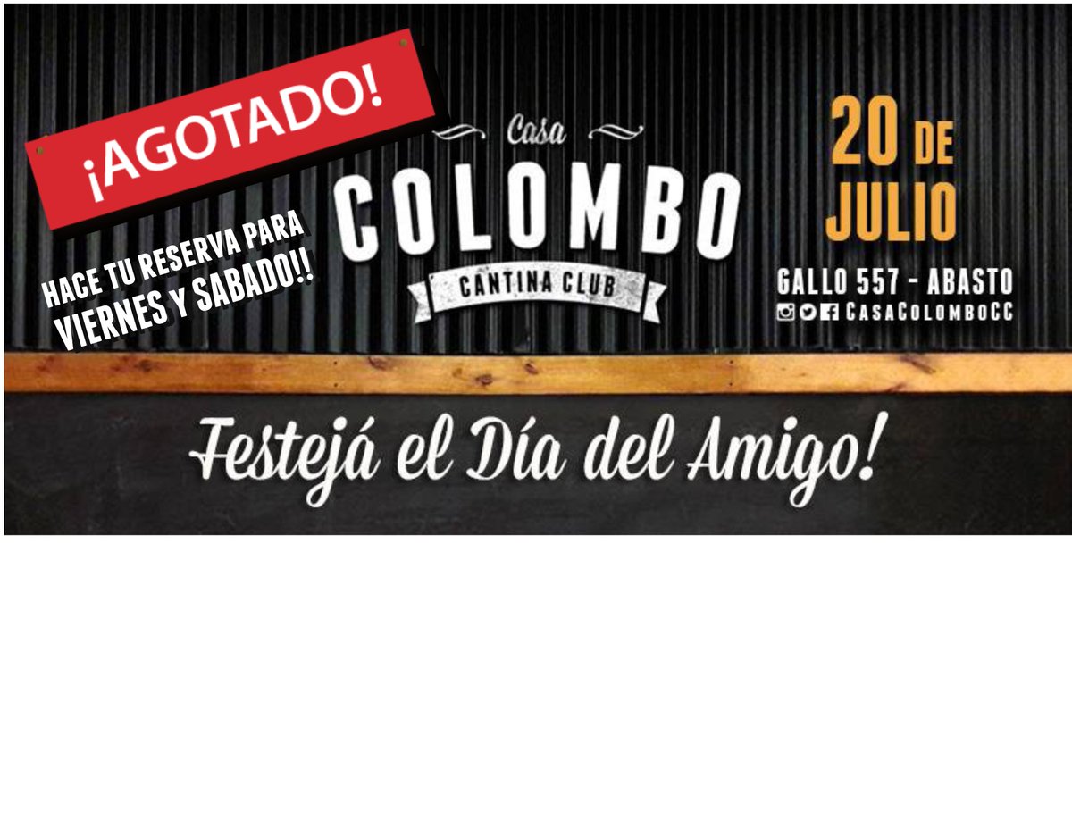 Amigos! Felices de anunciar que el evento de #Apertura agotó sus reservas para el #DiaDelAmigo! 👍
😮No se alarmen! Tenemos #FinDeSemanaXXL!!🎉