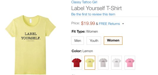 ClassyTattooGrl's tweet photo. NEW CLASSY TATTOO GIRL TEE!!!! https://t.co/ucBIs55QTr in red, grey, white, yellow, pink #labelyourself #classytattoogirl https://t.co/MikKqThrG8