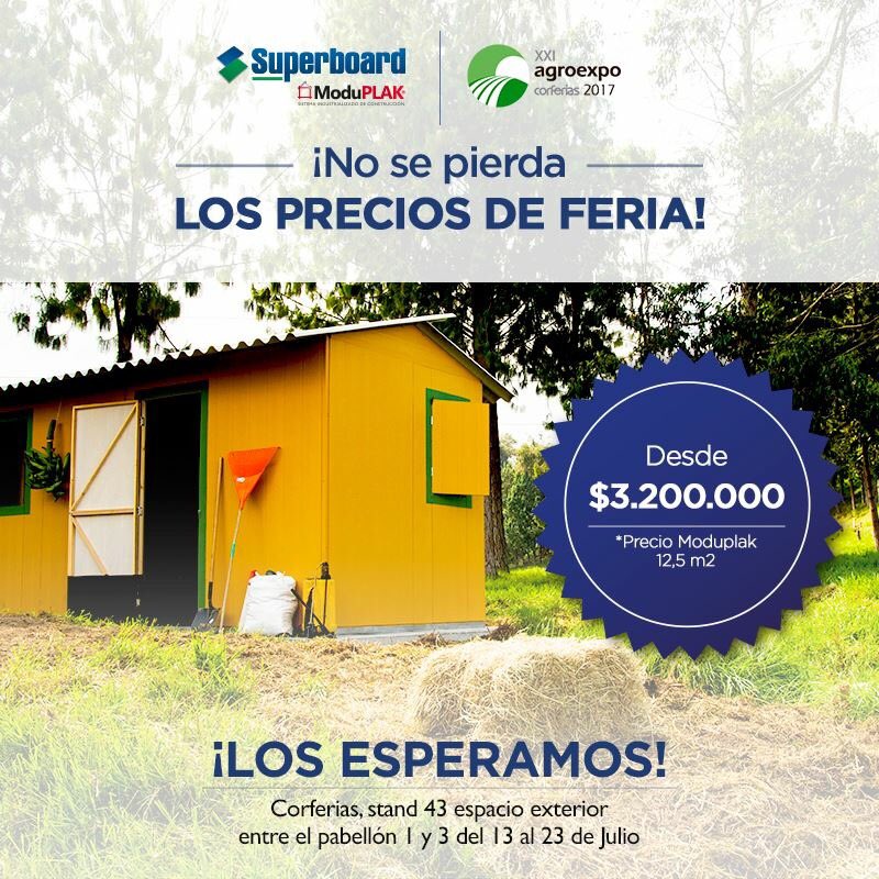 Etexcolombia's tweet photo. Una casa por ¿$3.200.000? 😱 #PrecioDeFeria #Moduplak #Entretenimiento #Agro #Campamento #Almacenamiento #agroexpo2017 #CompreColombiano https://t.co/IqQ8QGBCYU