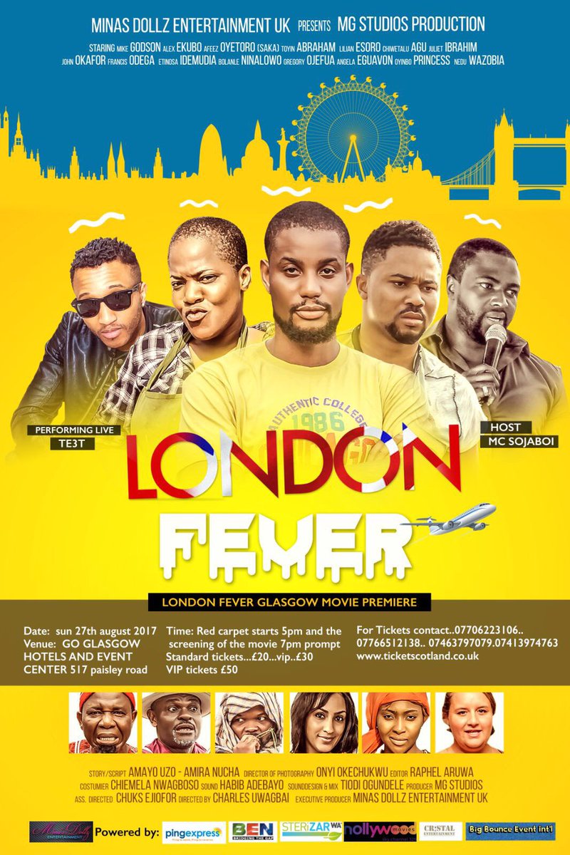 CrystalEnts_'s tweet photo. Tickets are selling fast.
Call +44 (77) 6651 2138 to get your ticket to the London Fever movie premier in Glasgow 
#AfrobeatsScotland https://t.co/8Y6vj6PWNd