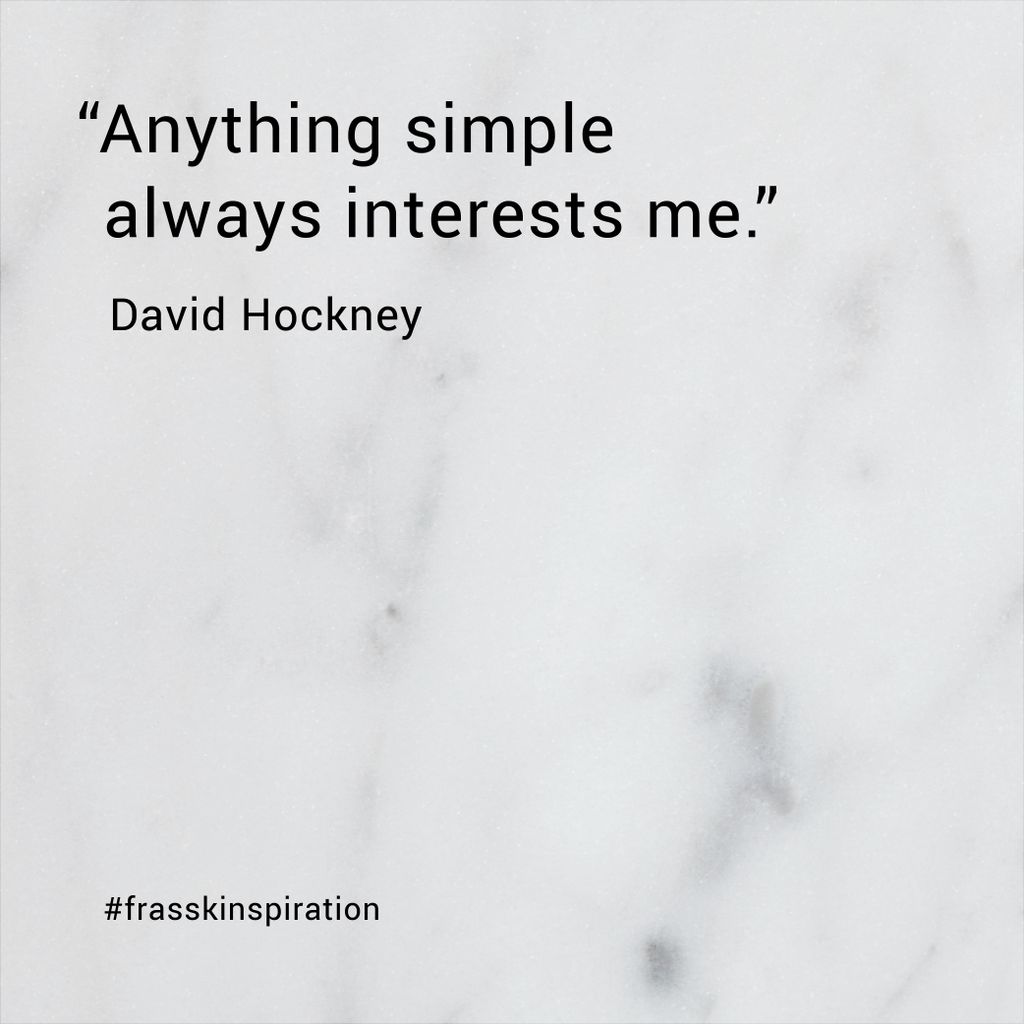 FrasskOfficial's tweet photo. English artist, David Hockney, on the art of simplicity. 
#DavidHockney #Frassk #FrasskInspiration #FrasskSeries https://t.co/jB1AWFAjKq
