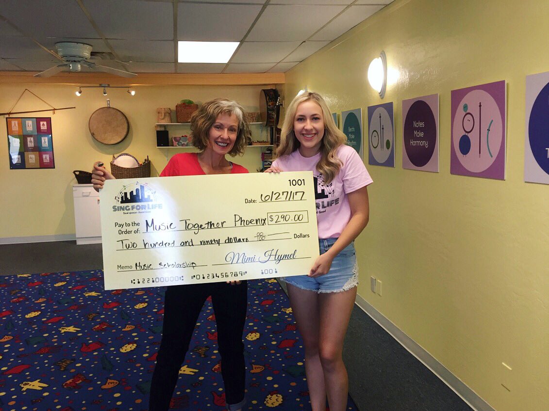 MissSurpriseOT's tweet photo. Ecstatic I could give 2 families from Music Together Phoenix's out reach program the ability to take Music class! Thanks to YOUR support! https://t.co/6oqWjWmfiD