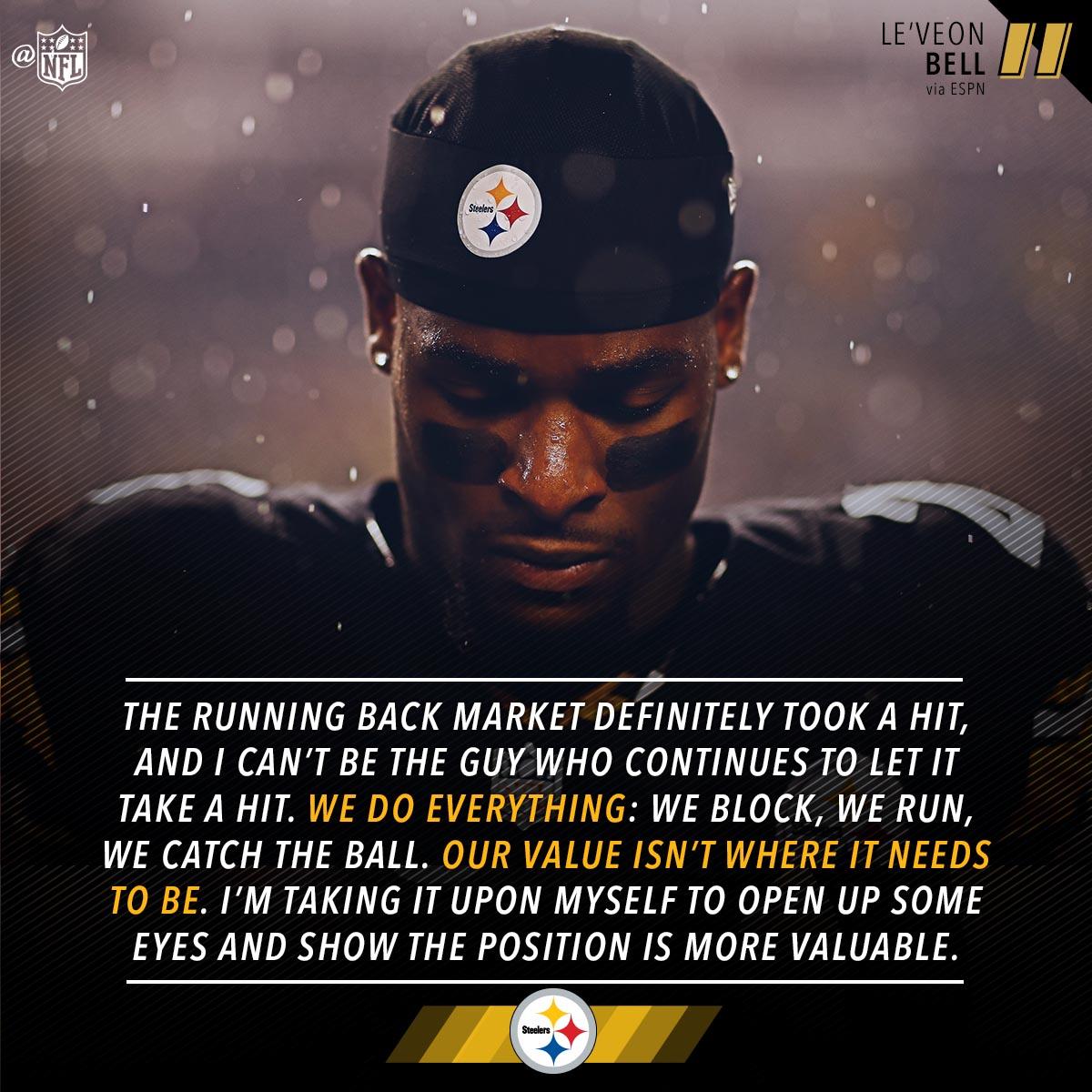 NFL's tweet photo. .@L_Bell26's goal?

Put the RB position 🔙🔛🔝 https://t.co/UCQrZ9PZPo