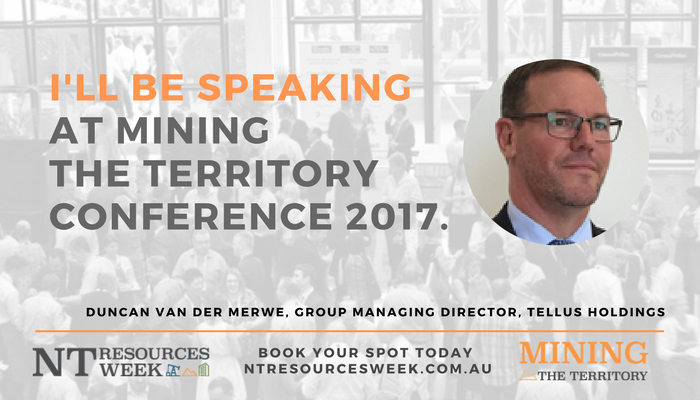 minresources's tweet photo. Duncan van der Merwe, Group Managing Director, Tellus Holdings will be speaking at the #MiningNT - See agenda: https://t.co/4FXLsYmDj2 https://t.co/CMnIcRH4sH
