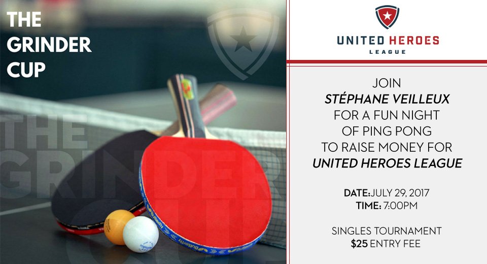 maxhop21's tweet photo. Join Stéphane Veilleux for a fun night of ping pong to raise money for United Heroes League. July 29 @ 7pm. https://t.co/otjAqfapqk