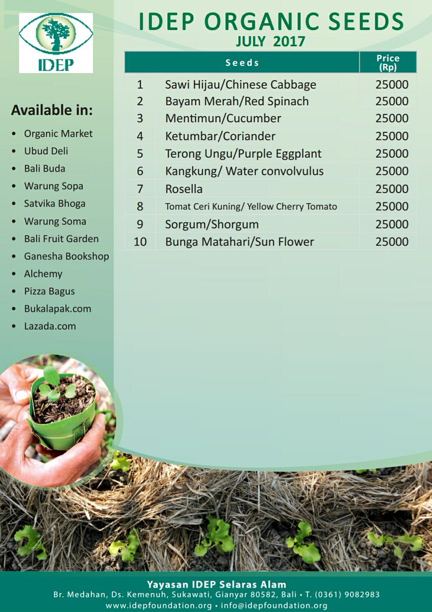 IDEP ORGANIC SEEDS JULY 2017 <a href="/idepfoundation/">IDEP Selaras Alam</a>  #permaculture #seedsaving #organicseeds  #againstmonsanto #stopgmo #bali #indonesia