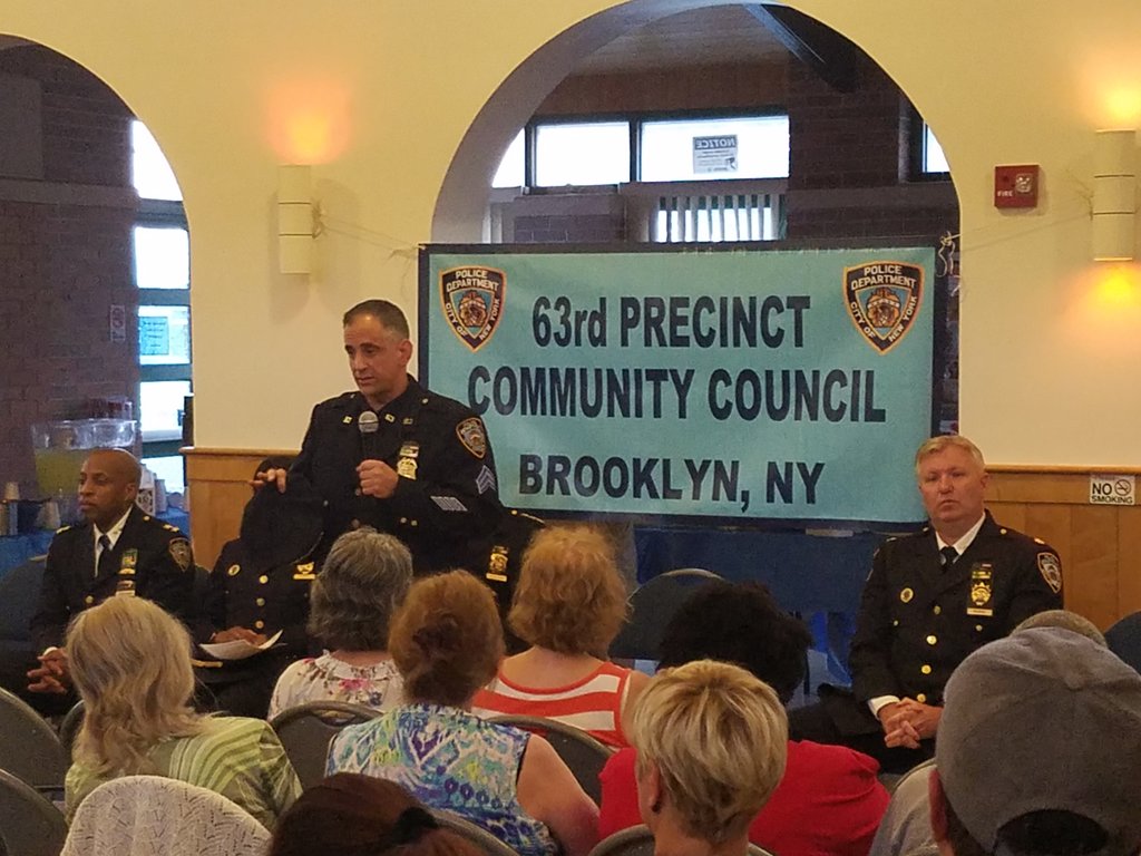 NYPD63Pct's tweet photo. 63 #NCO @SBANYPD Sergeant Aitola is explaining how excited he is to be participating in the #NeighborhoodPolicing program https://t.co/rEUMQunffy