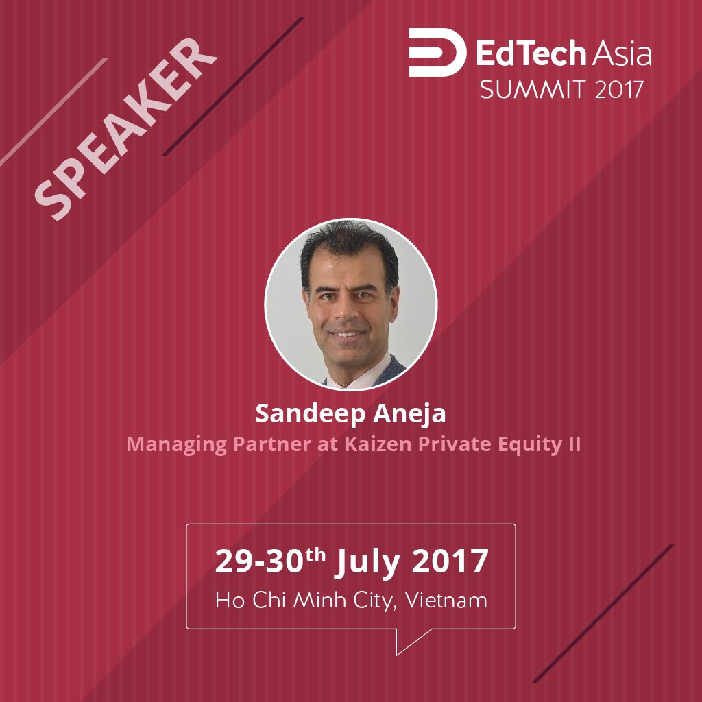 Kaizenvest's tweet photo. Join Sandeep Aneja at the EdTech Asia Summit 2017
#ETASummit2017 #edtechasia https://t.co/bPHJhJ4IKh