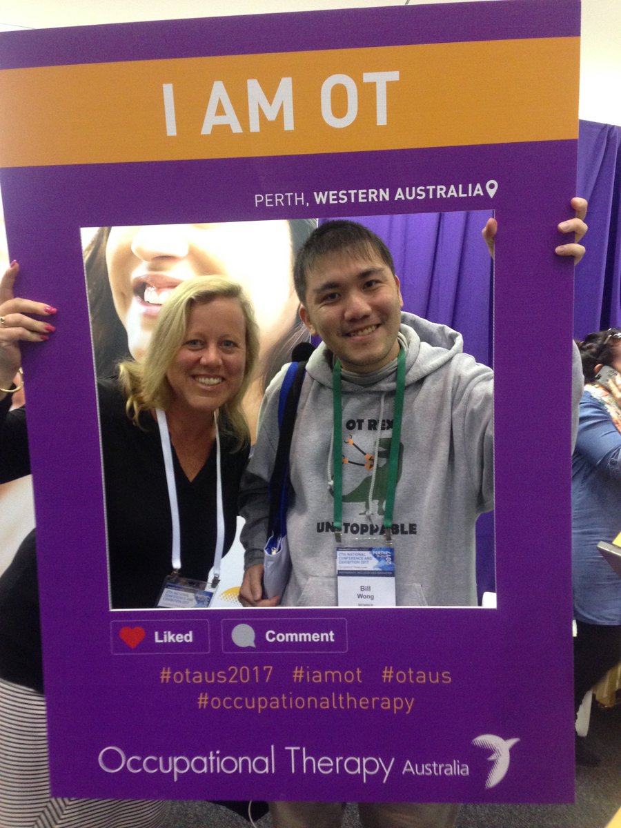 libby_callaway's tweet photo. Real life meeting with my virtual Twitter OT colleague from the USA @BillWongOT #otaus2017 https://t.co/apAWbAItMF