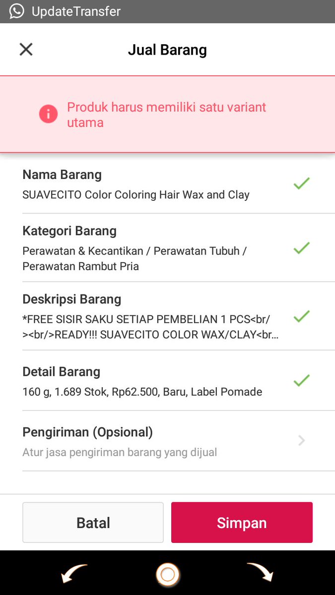 _kingzman_'s tweet photo. @Bukalapak_Care "Produk harus memiliki satu variant utama" maksudnya apa min? Bisa dibantu? https://t.co/vBMrsjPQMW