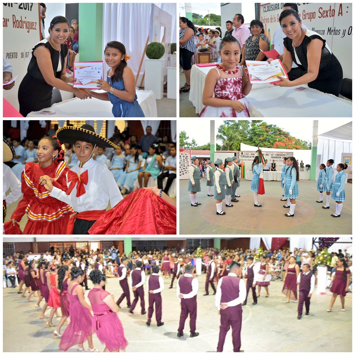 Un gusto estar en la clausura de la primaria "Tiburcio May Uh". Tuve el honor de ser madrina de tres jóvenes:Jesús, Luis y Marco #MuchoÉxito