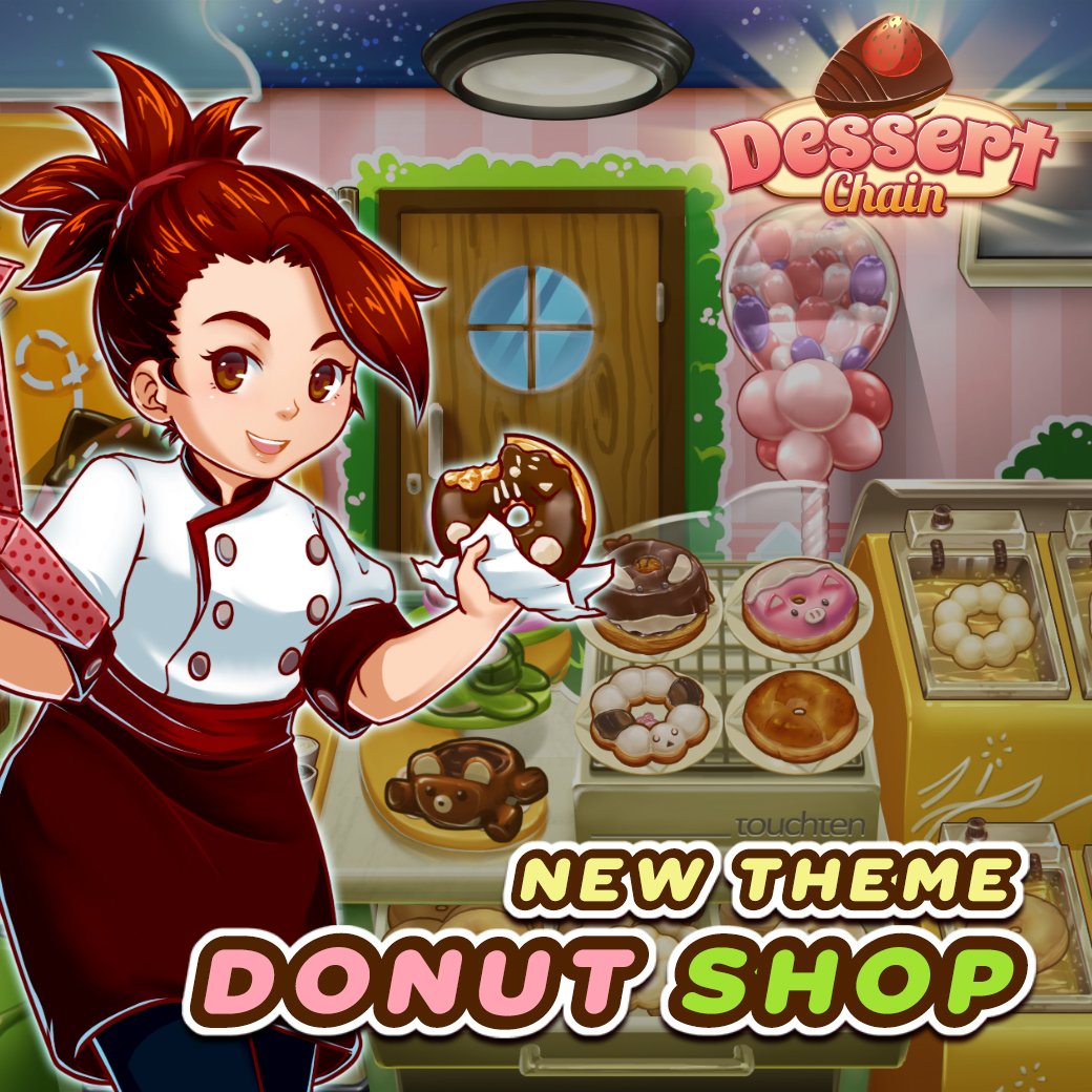 ☆ DESSERT CHAIN ☆

New Shop Open! "CUTE DONUT"

Look those cute Donuts :)

Let's make them, NOW!

Klik for playing, bit.ly/twtouchtendc