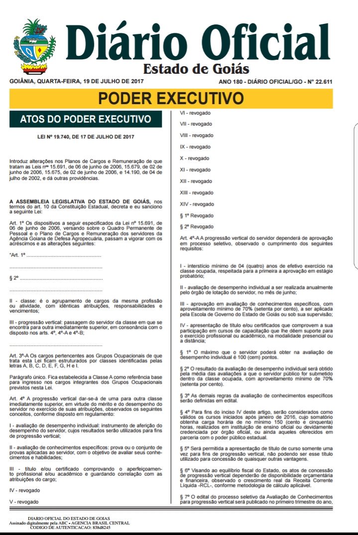 Virmondes's tweet photo. DEFESA DE DIREITOS -AGRODEFESA
Publicado o Plano de Carreira dos servidores. Luta que participamos desde o início com SINFEAGO E SINCLAVE! https://t.co/VQp2E8heuE
