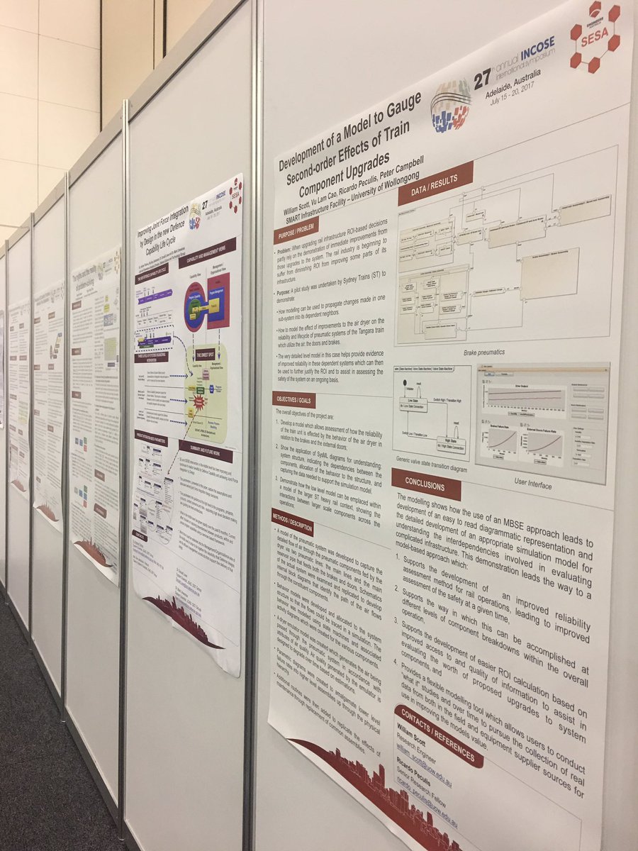 jacky_cao's tweet photo. SMART UOW in INCOSE 2017 #willscott #smart #incose #sesa #adelaide #poster #presentation https://t.co/CQl8jl8H0U