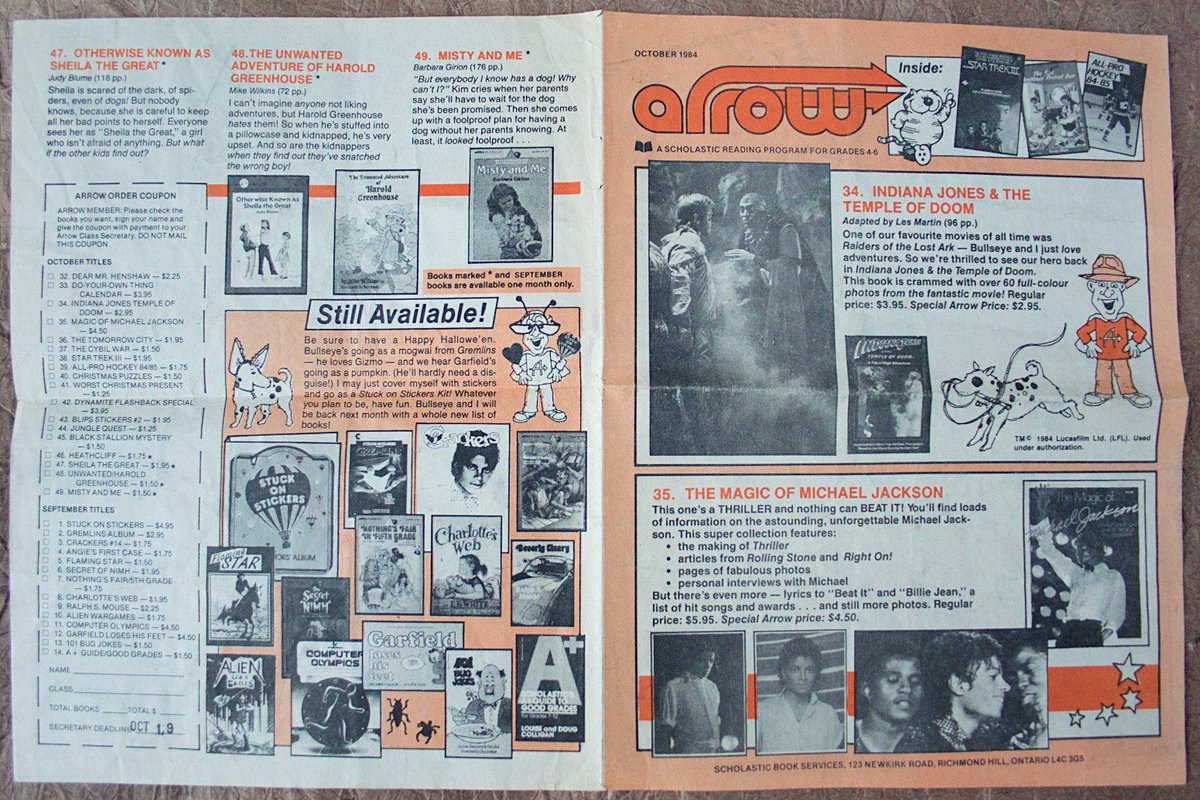 WooWork's tweet image. Found this Scholastic book catalog from 1984. Suddenly feel an urge to harass my parents to buy me these books!