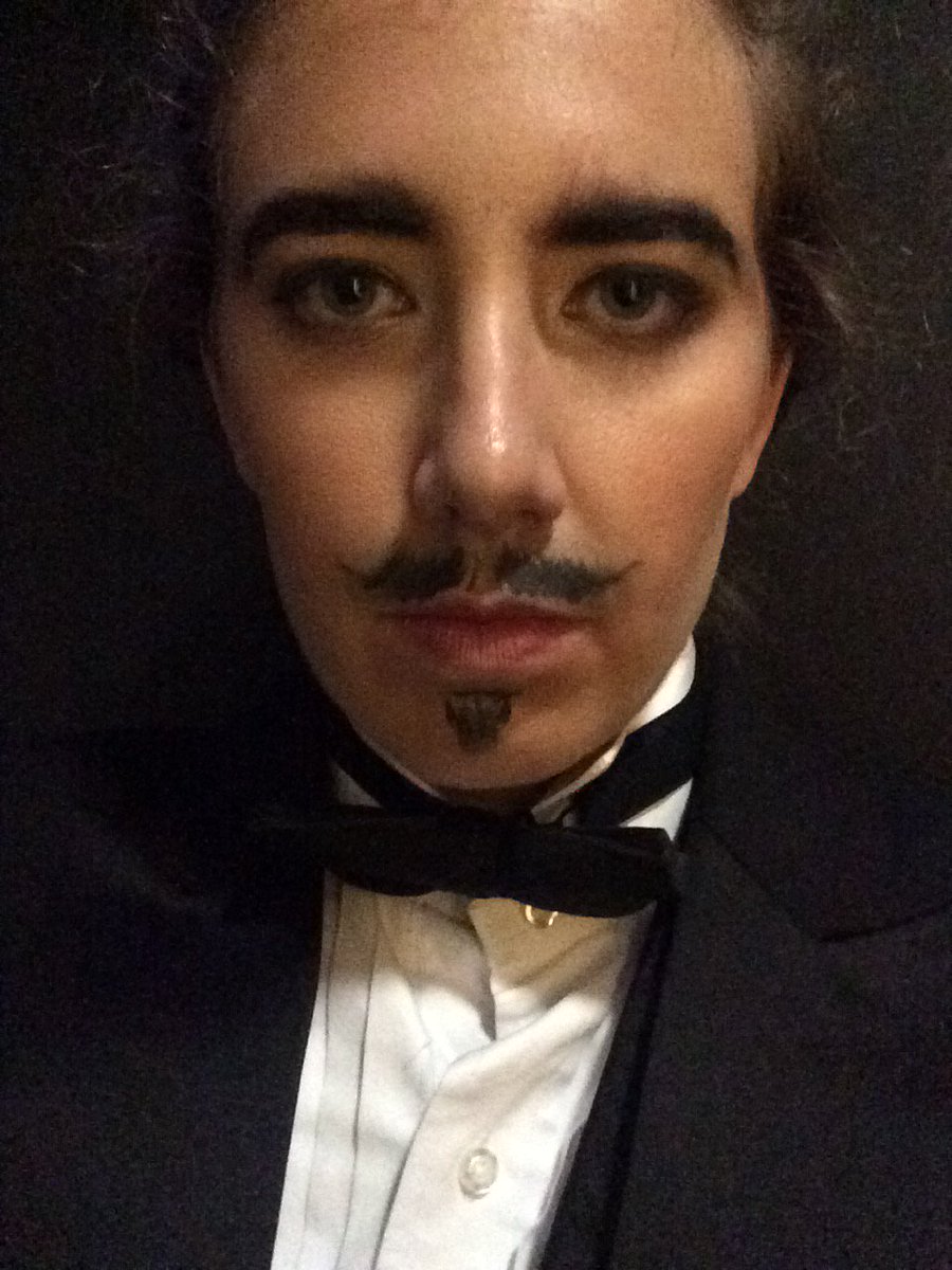 kelsfred's tweet photo. Finishing Intermezzo at 6:30.....#pantsrole #soprano #opera #moustache #tuxedo https://t.co/aengSZFEVi