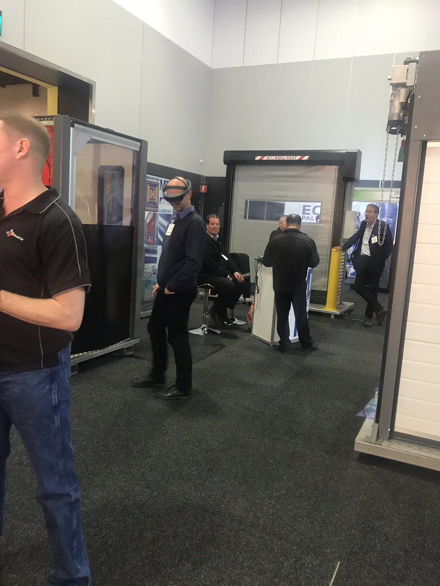 Wileytalk's tweet photo. We've had a great four days at #Foodpro17! Check out these guys having a turn with the @HoloLens! https://t.co/gv208S323J