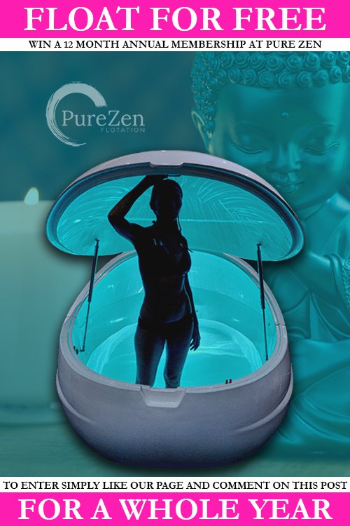 Win a year of free float therapy at Pure Zen.
See our Facebook page for more info. Facebook.com/PureZenFlotati…