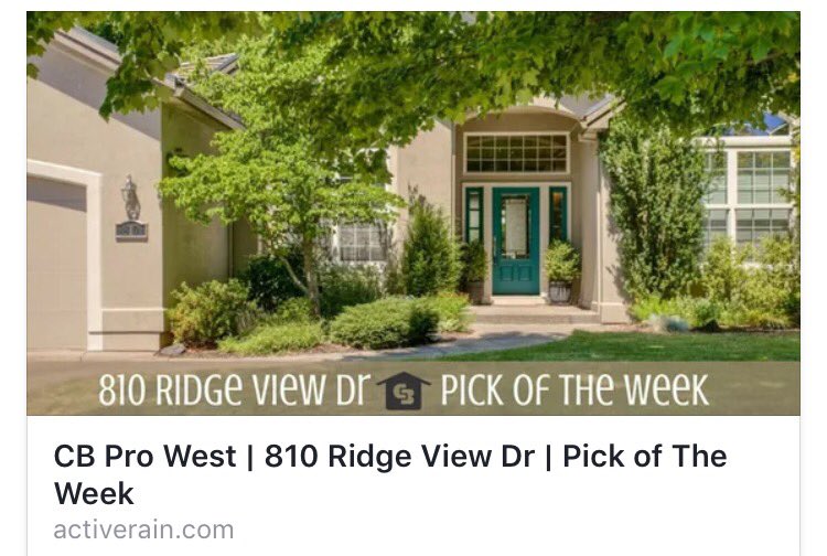 cbprowest's tweet photo. Congratulations to Janet Lopez who’s new listing at 810 Ridge View received the office’s pick of the week. #coldwellbanker #cbprowest https://t.co/y8AmtbVB3o