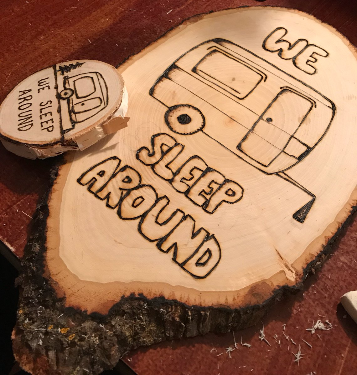 DesignMom88's tweet photo. Some new #camping #sign #campvibes #campinglife #campingtrip #campsite #sleeparound #camper #pyrography #shopsmall #etsy #etsyshop https://t.co/tiRoDPQ6dF
