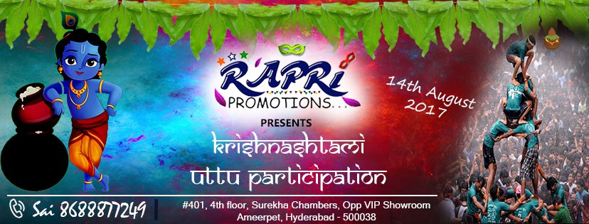 Rapripromotion1's tweet photo. #KrishnastamiSpecial Event conduct by #Rapri promotions pvt ltd on 14th #aug https://t.co/IaYUO4Uhsw