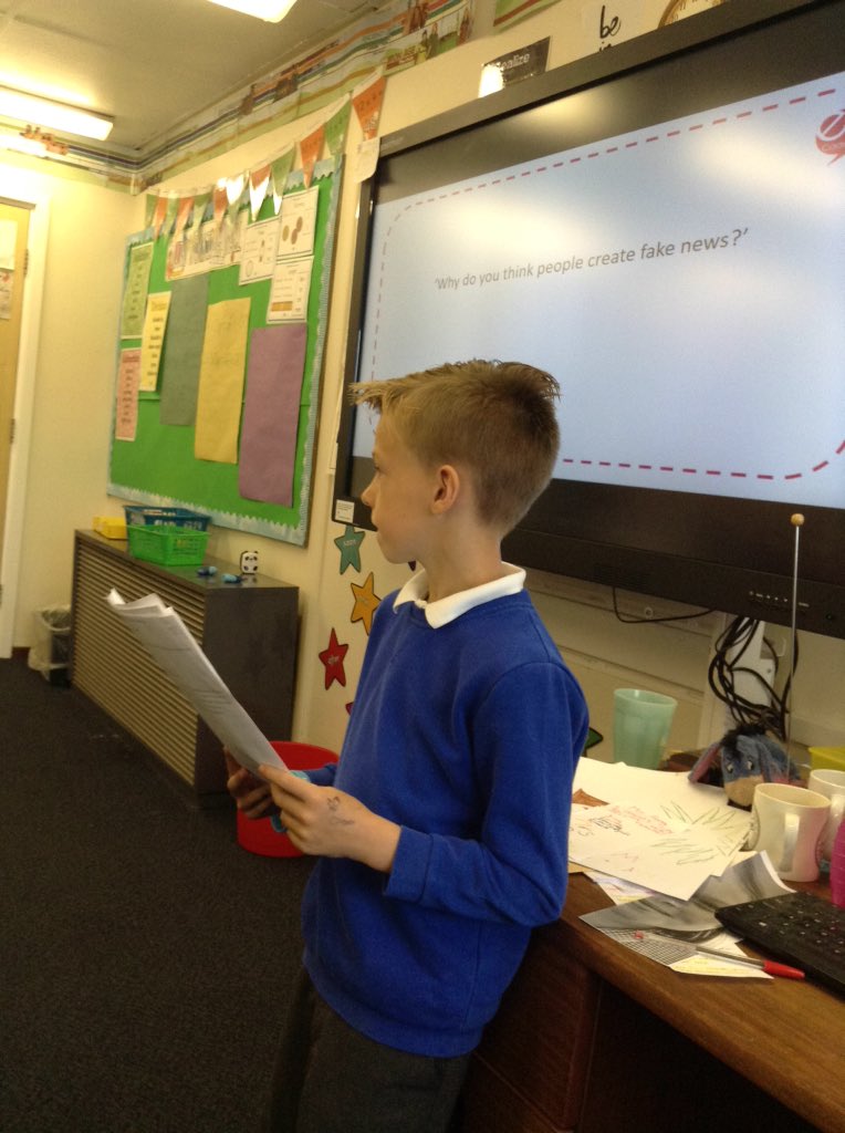 Year3CLS_CE's tweet photo. Our E-Cadet Charlie teaching us about fake newsagent. Well done Charlie!@ChesterleStCofE https://t.co/IqWj8KgHfX