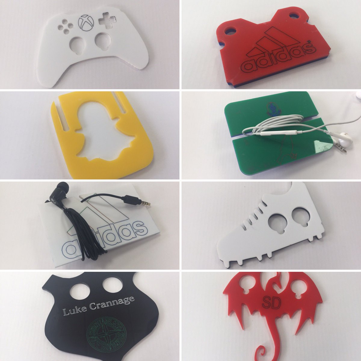 DandTproducts's tweet photo. Year 7 finished earphone wraps just in time, not bad outcomes for just a few lessons using CAD ๐ป #LastProjectOfTheYear https://t.co/Yu1B2Sc0XX