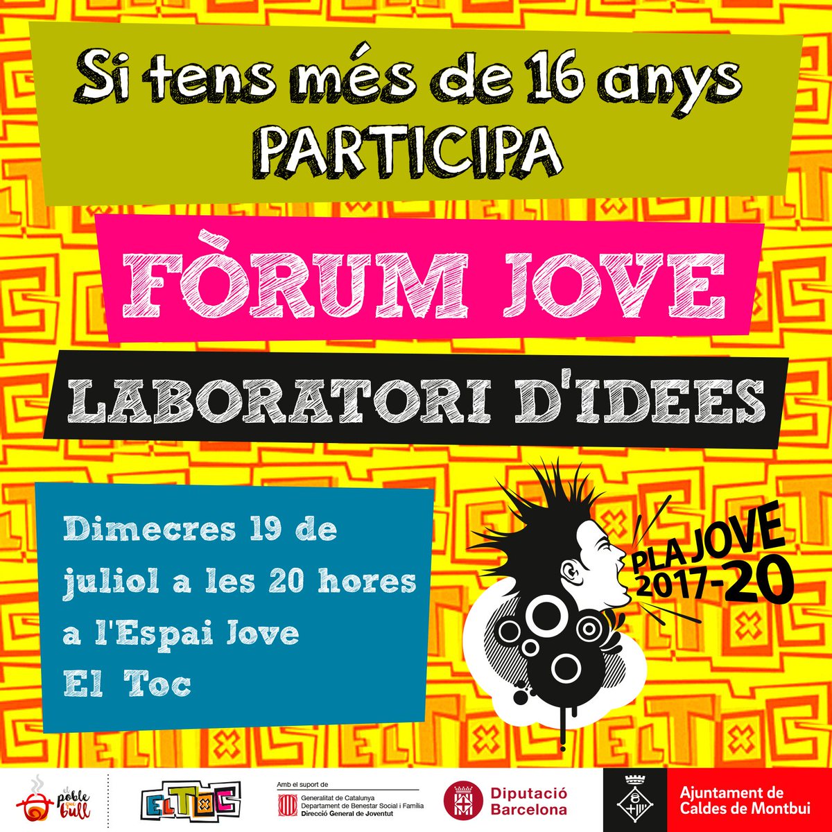 aire_ec's tweet photo. Avui a les 20h Fòrum Jove busca idees innovadores per guiar les accions de Joventut fins al 2020 a #CaldesdeMontbui https://t.co/sz9LnqdIw2 https://t.co/aGGZpbXCqp