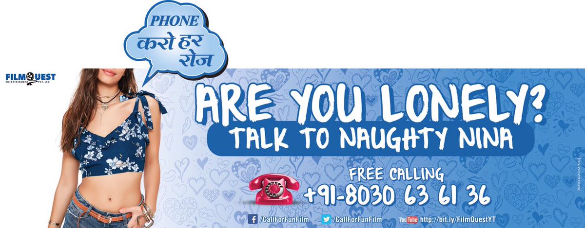 poornimajt's tweet photo. Are you Lonely?
Talk to *Naughty Nina*
Call: *08030636136* #CallForFunFilm https://t.co/025eATFztR