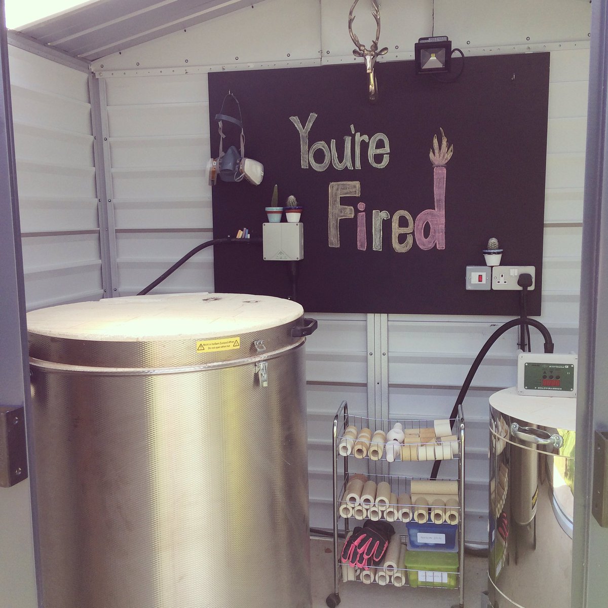 kiln Hygge in the new kiln house!I need a good name for the kiln shed now-I was thinking Inferno or burnt toast pos😁