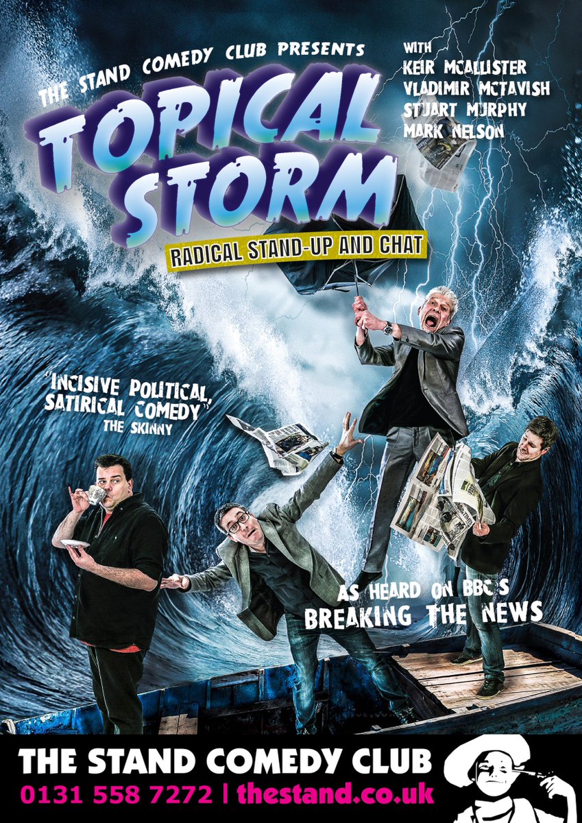 StandComedyClub's tweet photo. .@sowevoted TONIGHT! like your #comedy to have a hefty slice of satire - yes - get your tix here £7/£5 https://t.co/k2pi0KxOBC #Edinburgh https://t.co/GsLa3WNUKe