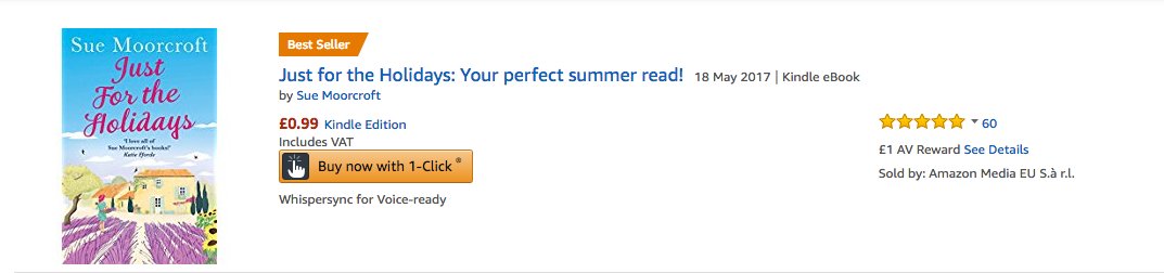 SueMoorcroft's tweet photo. Having a proud and happy author moment at seeing the orange โbestsellerโ flash alongside #JFTH on Amazon UK! :-) https://t.co/dVlWGbphUX