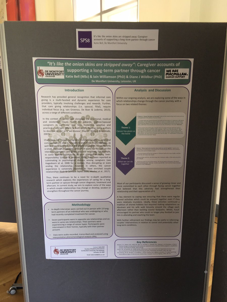 DMUMacResearch's tweet photo. Poster presenting at this years Qualitative Methods in Psychology Conference #QMIP2017 #research #cancercare https://t.co/vJwLL0XNkv