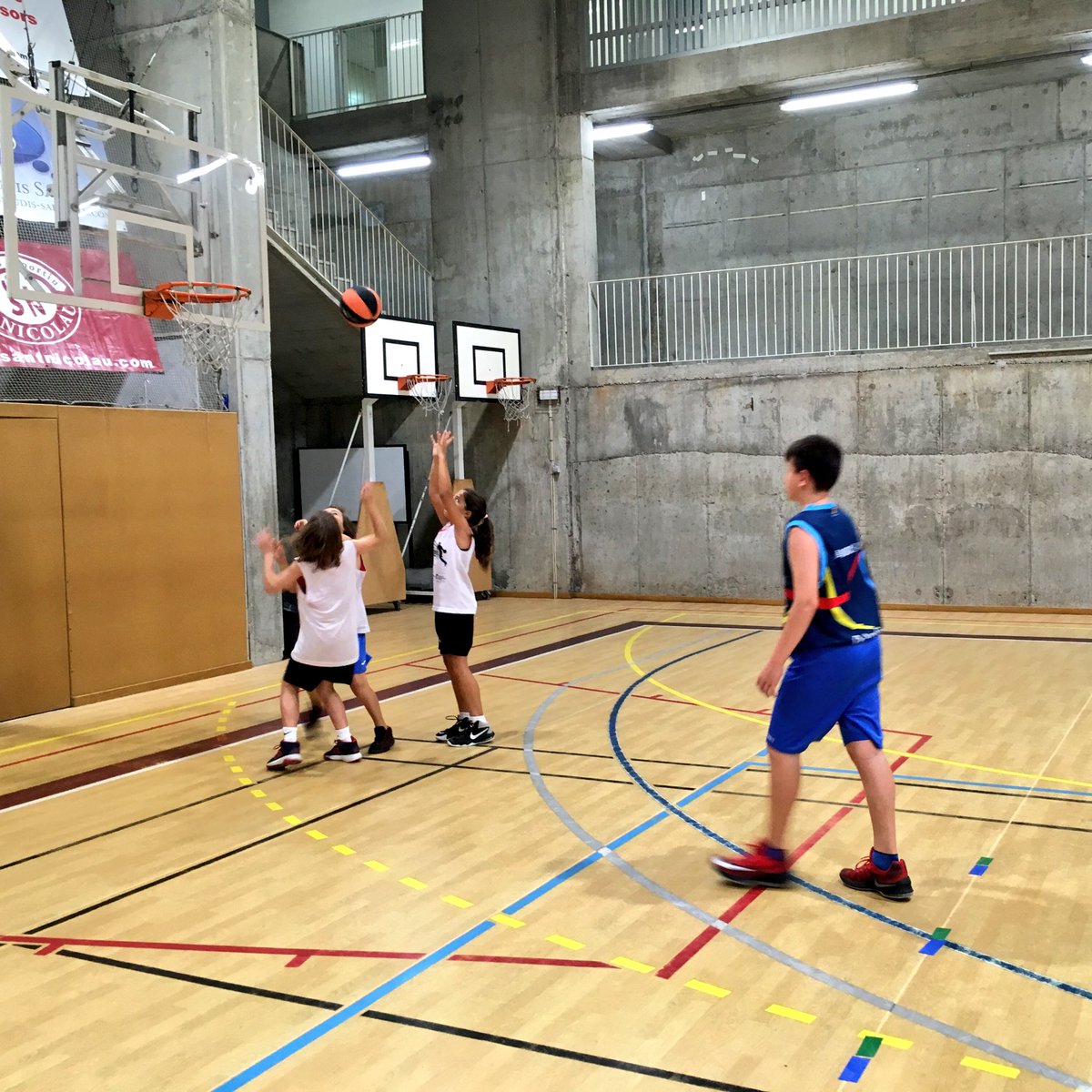 CampusCESN's tweet photo. Seguim amb els entrenaments d'equip a primera hora: jugadores i jugadors amb moltes ganes de bàsquet! 🏀🔝 #CampusBàsquetMasCarol https://t.co/TDwYUQMGmz