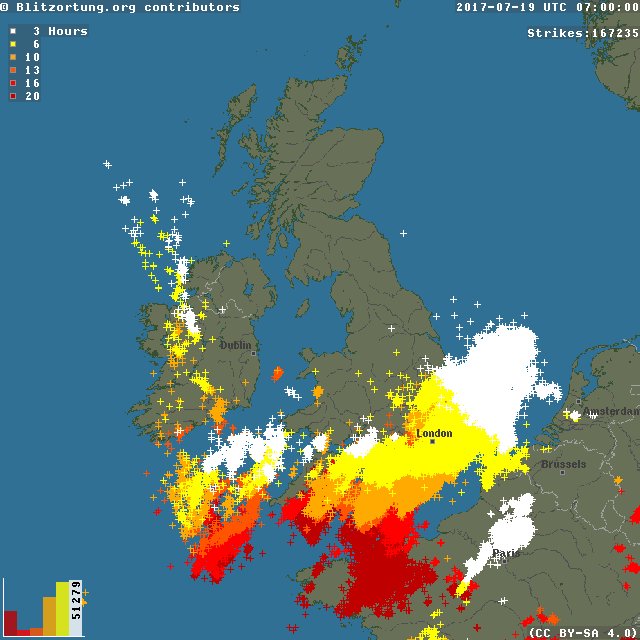 Look at all those #lightning strikes - nearly 170,000 since midday yesterday!!