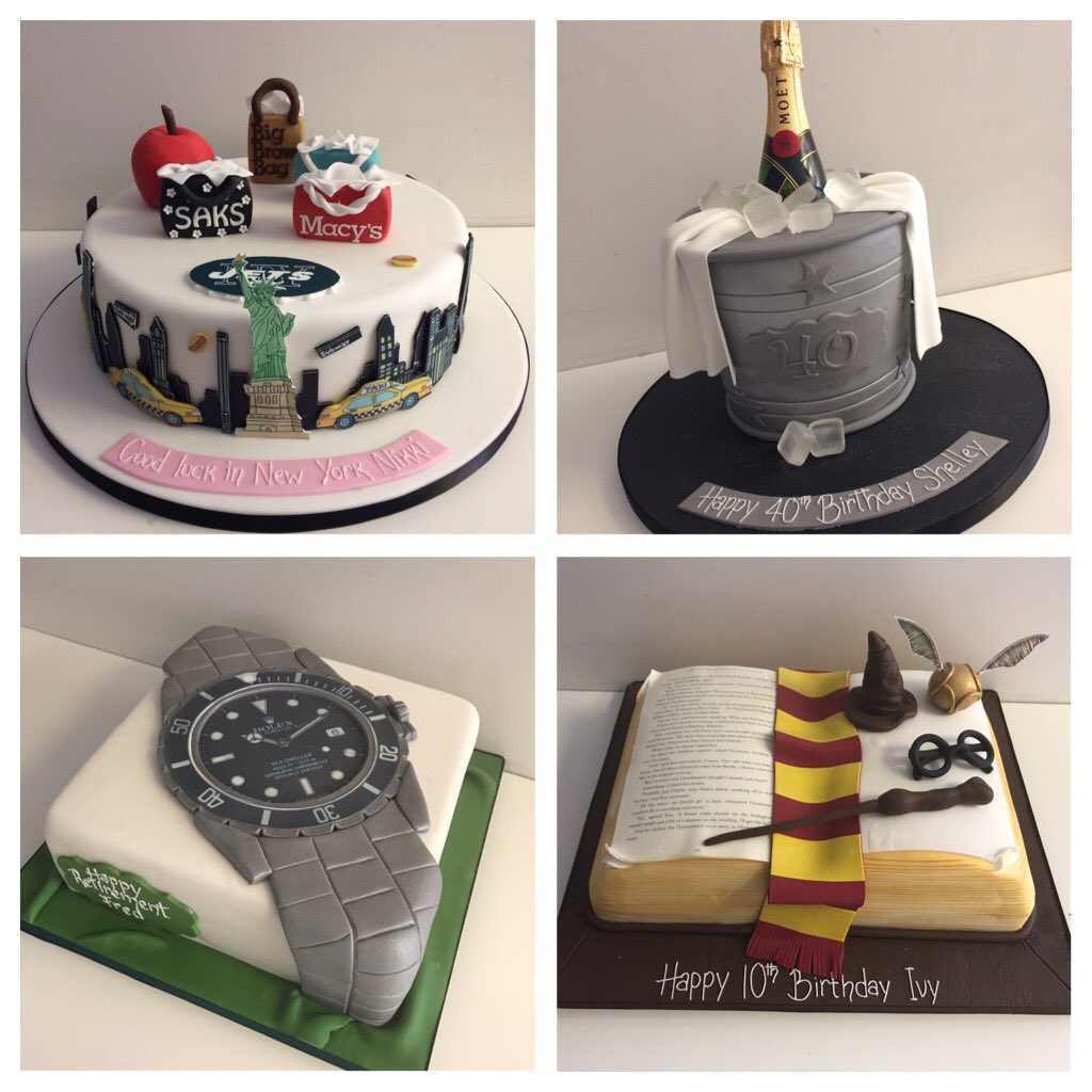 BoutiqueCakes's tweet photo. Some of last week's cakes #newyork #champagne #Rolex #HarryPotter #safari #Bugatti #WestHam #octonaughts #shopkins #ninjargo #peppapig https://t.co/Tuxe07xiz9