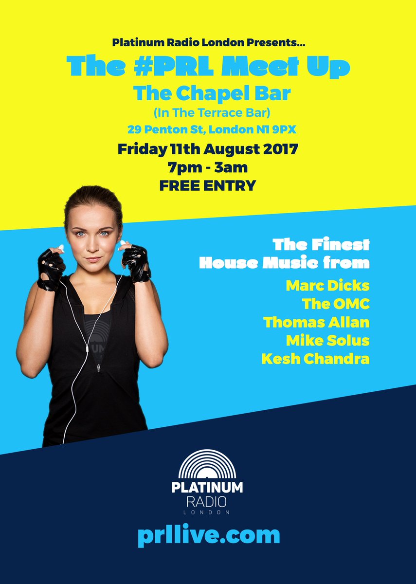 platinumradio15's tweet photo. .@The_Chapel_Bar
#PRL Meet Up
Friday 11th Aug / 7pm - 3am
Dj's
@DJMARCDICKS
@oldmanclover
@1ThomasAllan
@MikeSolus
@djkeshchandra
FREE ENTRY https://t.co/GEknCZFmk7