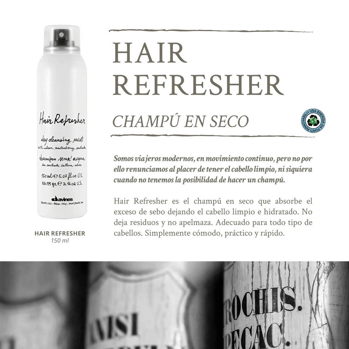 ¿Es posible tener el pelo limpio en apenas unos minutos? La respuesta es sí! 
#davines #práctico #hairrefresher #musthave