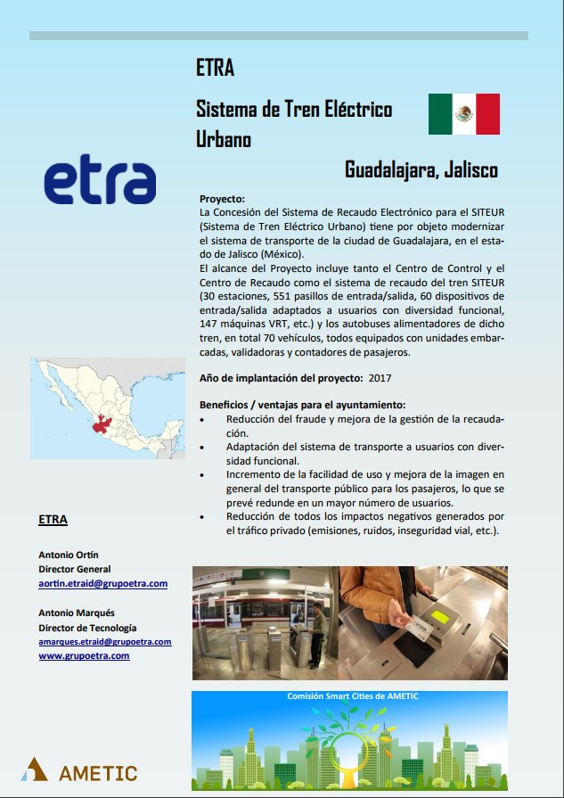 AMETIC_es's tweet photo. ¡Nuevas soluciones internacionales incorporadas al Catálogo de #SmarCities! Como la de @grupoetra en Jalisco, México https://t.co/xfWL0TYkw7 https://t.co/vgbVaRPvBF
